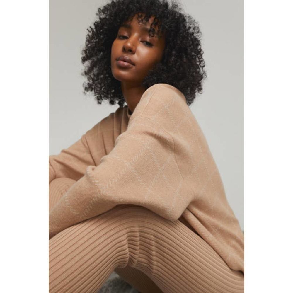 Lunya Cozy cotton silk pullover tranquil tan M sweater
